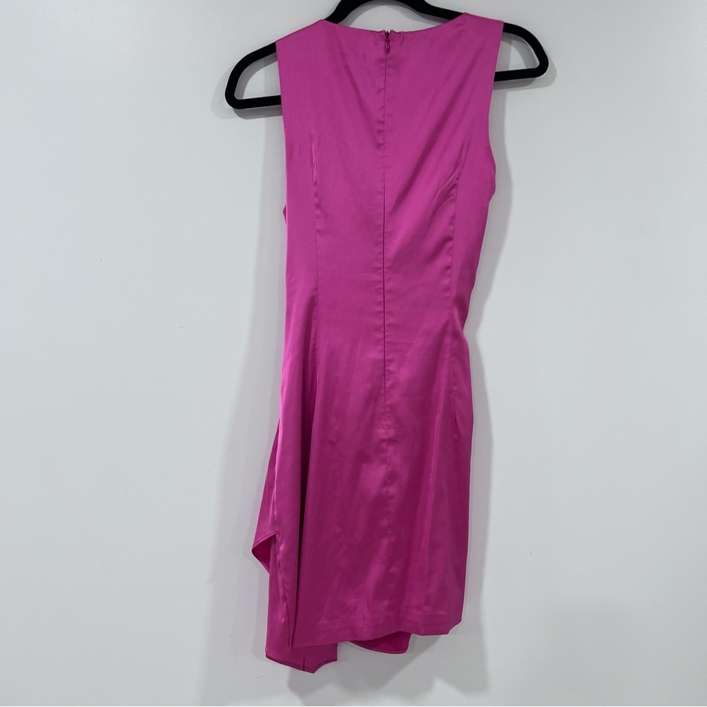 Meshki Hot Pink Satin Mini Dress - Picture 4 of 5
